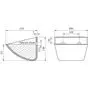 Ковш норийный полимерный SPS 230-170 HDP чертеж